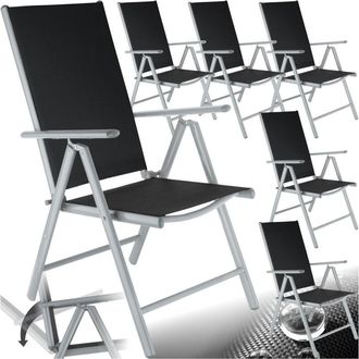 TecTake Tectake - Sedie da giardino in alluminio pieghevoli - arredo giardino, sedie da esterno, sedie giardino - Set di 6