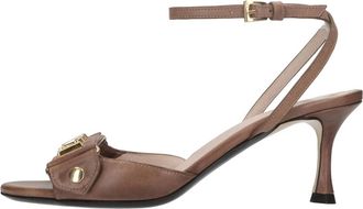 N&deg;21 Sandalen met hoge hak - Dames - Sandalen met hakken - Bruin - 36 EU - Leer - Schoenen