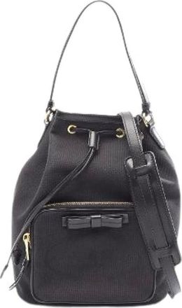 Prada Pre-owned Logo Jacquard Bolso de mano 2 en 1 de lona y piel - Pre-owned - Mujer - Negro - ONE SIZE