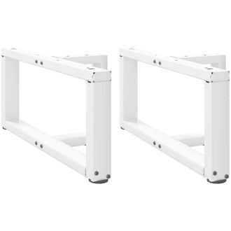 vidaXL Vidaxl - Patas Para Mesa De Centro En Forma De T (2 Unidades), Color Blanco, 60 X 25 X (30-31) Cm, Acero