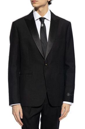 Versace Zwarte Wolblend Blazer