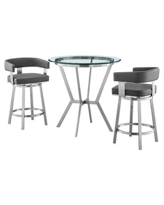 Armen Living Naomi And Lorin 3pc Counter Height Dining Set