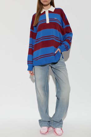 P.E Nation Strata Long Sleeve Polo, Womens, Blue
