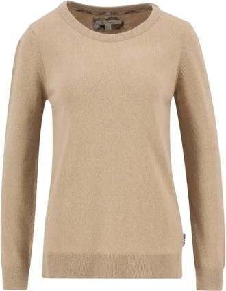 Barbour T-Shirts - Dames - Ronde hals truien - Beige - L - Katoen - Truien & Vesten