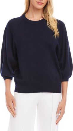 Karen Kane Puff Sleeve Sweater in Navy at Nordstrom, Size X-Large