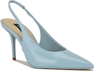 Nine West Palomma Slingback Pointed Toe Pump in Light Blue at Nordstrom, Size 12
