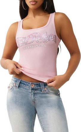 True Religion Crystal Logo Tank in Fairytale at Nordstrom, Size Xx-Large