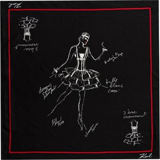 Karl Lagerfeld K/Ballet Zijden Sjaal - Dames - Zijden sjaals - Veelkleurig - ONE Size - Accessoires