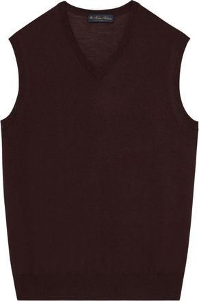 Brooks Brothers Merino Wol Trui Vest - Heren - Spencers - Rood - XL - Wol - Truien & Vesten
