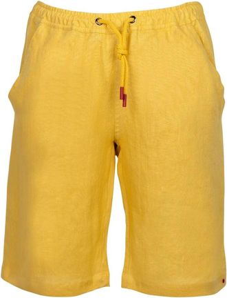Kiton Linen Short Pants - Heren - Korte Broeken - Geel - M - Linnen - Korte Broeken