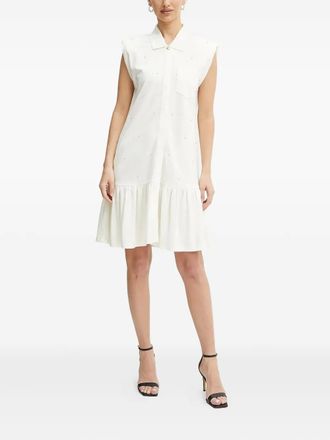 Liu Jo embellished ruffle dress - White
