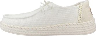 Hey Dude Geweven Espadrille Veterschoenen - Dames - Veterschoenen - Wit - 40 EU - Schoenen