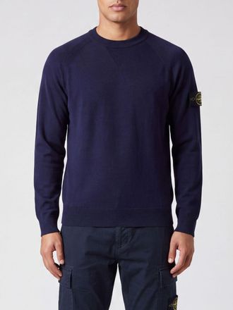 Stone Island Maglia girocollo in misto lana vergine con logo Compass