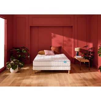 Merinos Matras met 580 pocketveren in 3 zones en een gestoffeerde lattenbodem, COSY LIT 2