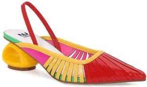 Ninety Union Alllison Pointed Tie Kitten Heel Slingback Pump in Red Multi at Nordstrom Rack, Size 12