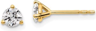 Diamond2Deal 14k Gold 1/2 ct Round Lab Grown Diamond Stud Earrings VS Clarity, D-E Color