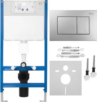 Rea Bastidor Para Inodoro Suspendido Rea K011a-q Con Pulsador J Satin
