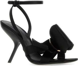 Ferragamo Womens Black Satin Sandals Nero Sandali