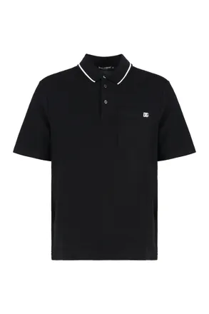 Dolce & Gabbana Cotton-Piqu&eacute; Polo Shirt - Black