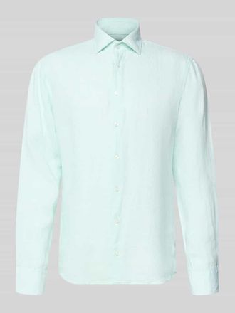 Seidensticker Regular Fit Business-Hemd aus Leinen mit Kentkragen in Gruen, Gr&ouml;&szlig;e 39