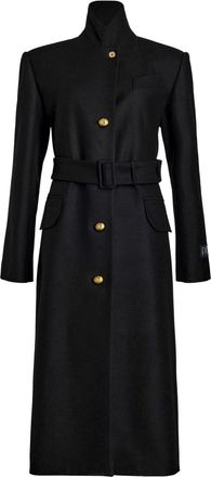 Patou tailored coat - women - Wool/Viscose Crepe - 36 - Black