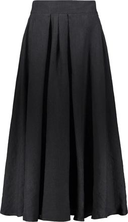 Fabiana Filippi Lange Rok - Dames - Midirokken - Zwart - XS - Linnen - Rokken