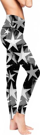 PLAYGROUND Womens Superstition Printed Legging In Charcoal/lt Grey Stars