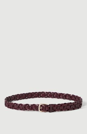 Brunello Cucinelli Leather braided belt in Burgundy at Nordstrom, Size 90