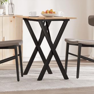 vidaXL Vidaxl - Mesa De Comedor Marco X Madera Maciza Pino Y Acero 80x50x75 Cm
