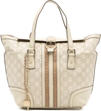 Gucci Pre-owned Womens Embossed Tote Bag - Ivory Leather - One Size