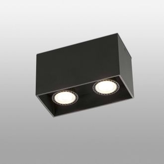 Netlighting Tecto 2 Light Square Surface Mounted Downlight Black GU10