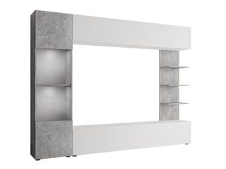 Mirjan24 Mobilier1 - Conjunto De Sal&oacute;n Comfivo 210, Blanco + Hormig&oacute;n