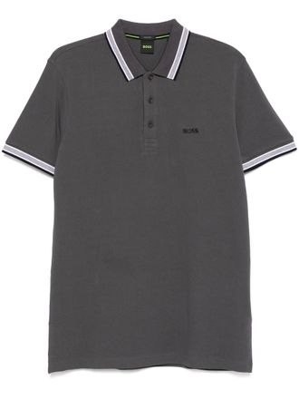 BOSS piqué polo shirt - men - Cotton - S - Grey