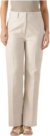 Second Female Broeken, Dames, Grijs, XL, Beige Maximus Broeken, Elegant and Versatile