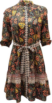 Saloni Tyra with Batik Border Dress in Multicolor Silk