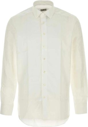 Etro Klassiek Wit Katoenen Overhemd - Heren - Casual Overhemden - Wit - XL - Katoen - Overhemden