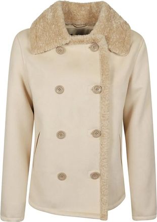Herno Cappotto Soft Faux Fur - Dames - Jassen - Beige - Maat: S Katoen