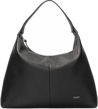 Kazar Grote leren schoudertas - Dames - Schoudertassen - Zwart - ONE Size - Leer - Tassen