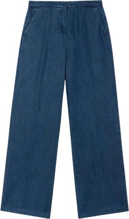 Brooks Brothers Pantalones de Pierna Ancha - Trousers - Mujer - Azul - XL