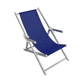 COSMA Cosma - Tumbona Con Reposabrazos De Aluminio Y Tela Azul Mod. Mare