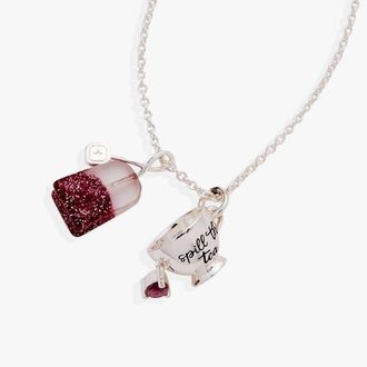 Alex and Ani Spill the Tea Cup & Tea Bag Charm Pendant Necklace in Silver at Nordstrom
