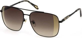 Just Cavalli Accessoires, Dames, Zwart, ONE Size, Zwarte Metalen Vierkante Lens Zonnebril