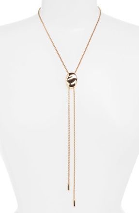 Open Edit Puffy Pebble Bolo Necklace in Gold at Nordstrom