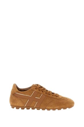 Hogan Beige Runner H693 Suede Leather Sneakers