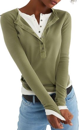 Free People We The Free Jamie Henley Top in Capulet Olive at Nordstrom, Size X-Small