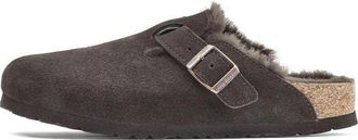 Birkenstock Boston Shearling Suede Shoes Mocha 1020567