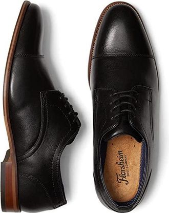 Florsheim Flex Cap Toe Oxford Mens Shoes Black Smooth Leather : 7 W (3E)