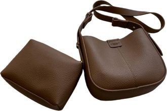 Generic Mini Bucket Bags for Women, Trendy Vegan Leather Small Crossbody Purse with Removable Straps Top Handle Shoulder Straps (Brown)