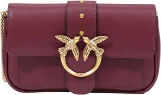 Pinko Pocket Love One Simply - Dames - Schoudertassen - Paars - ONE Size - Leer - Tassen