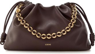 Loewe Flamenco Large Leather Tote - Dark Brown - One Size